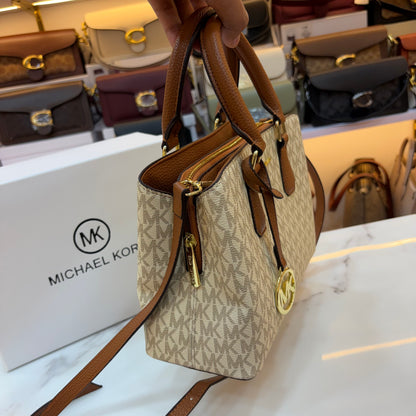 MK Sheila Medium Satchel - White