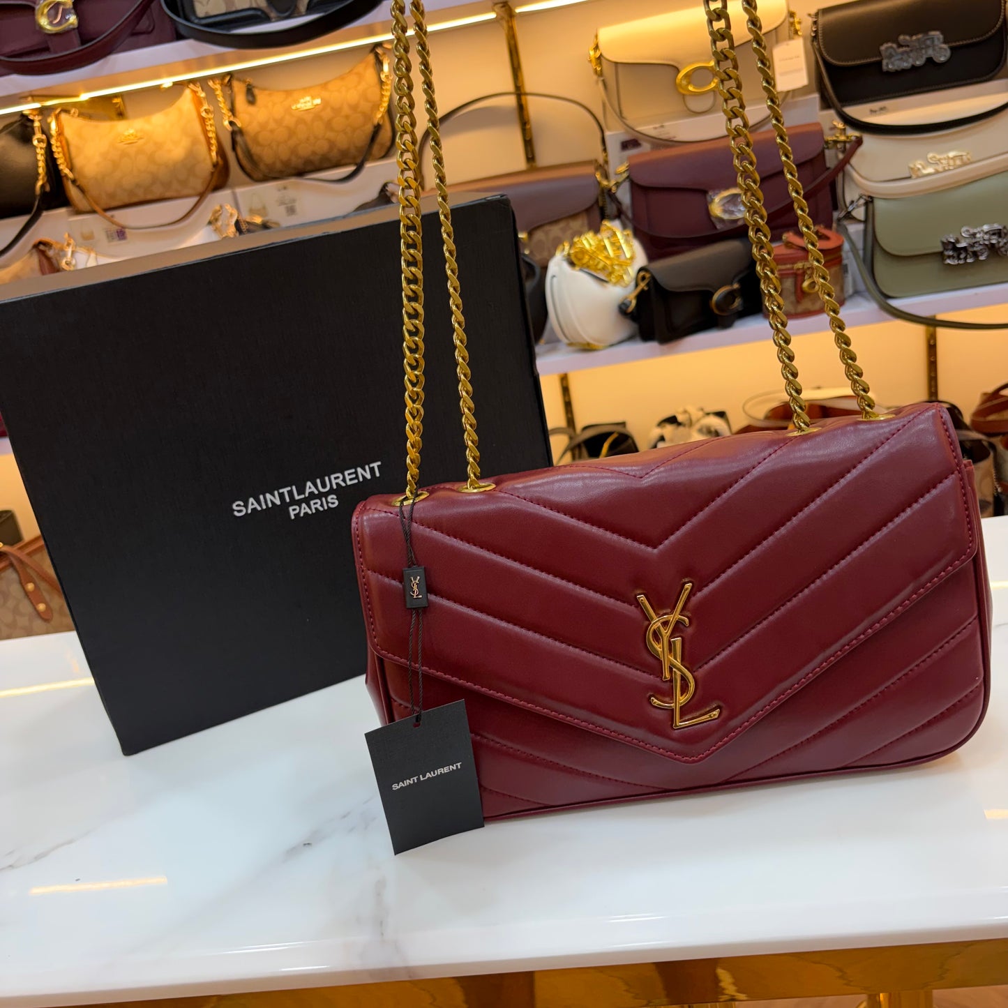 YSL Loulou Shoulder Bag - Red