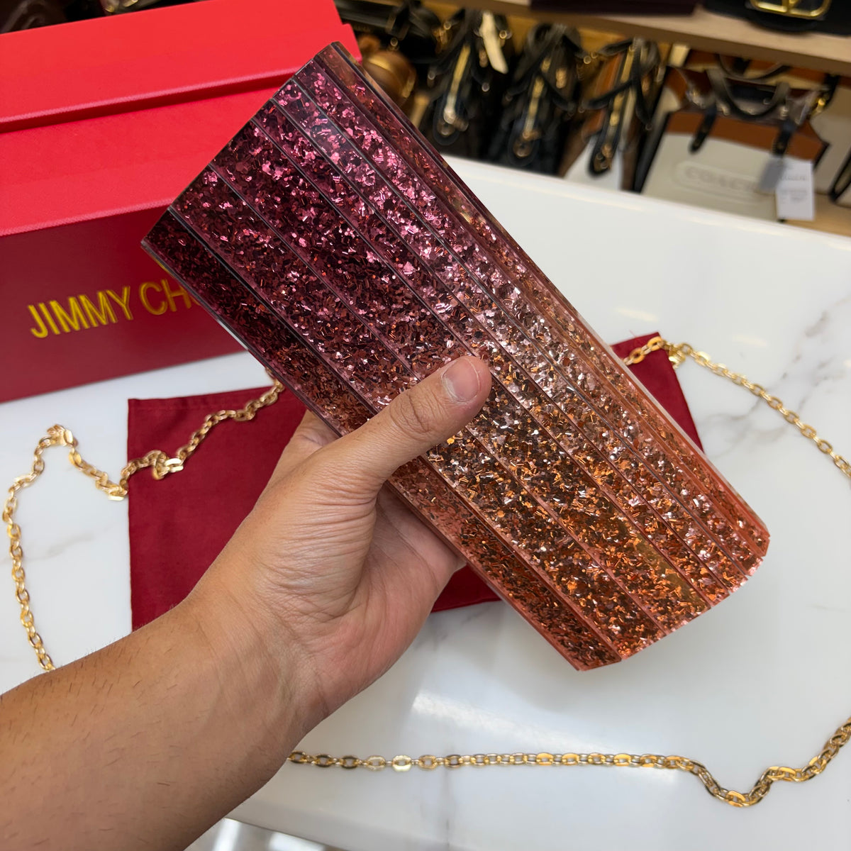 JC Candy Clutch - Pink & Wine