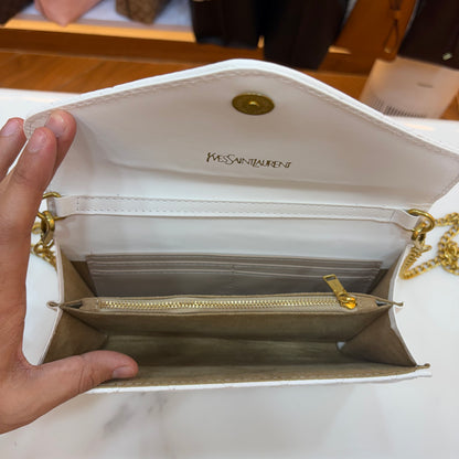 YSL Clutch Sling - White