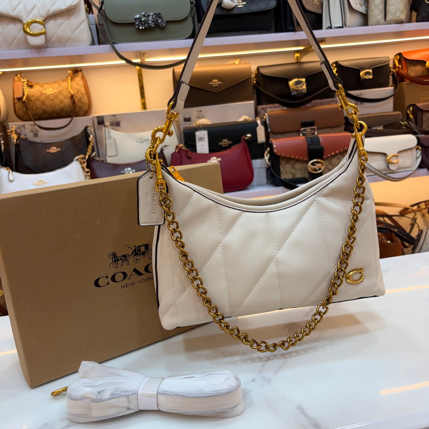 COCH JULIET Soft Quilted Handbag - White