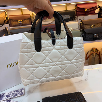 CD Toujours Vertical Tote Bag - White & Black