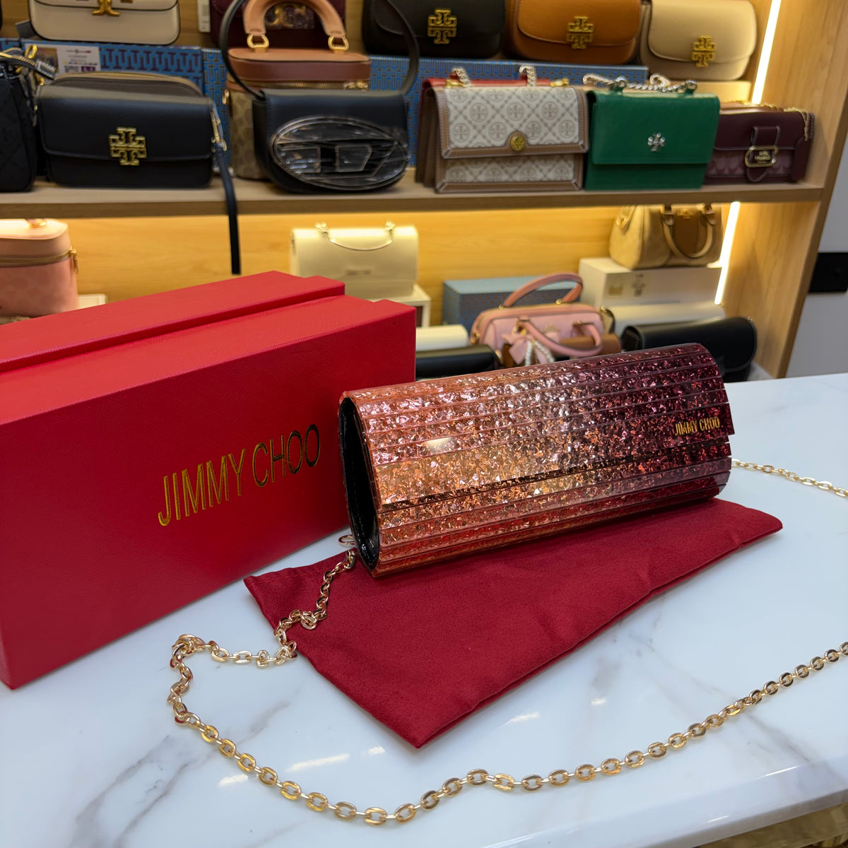JC Candy Clutch - Pink & Wine