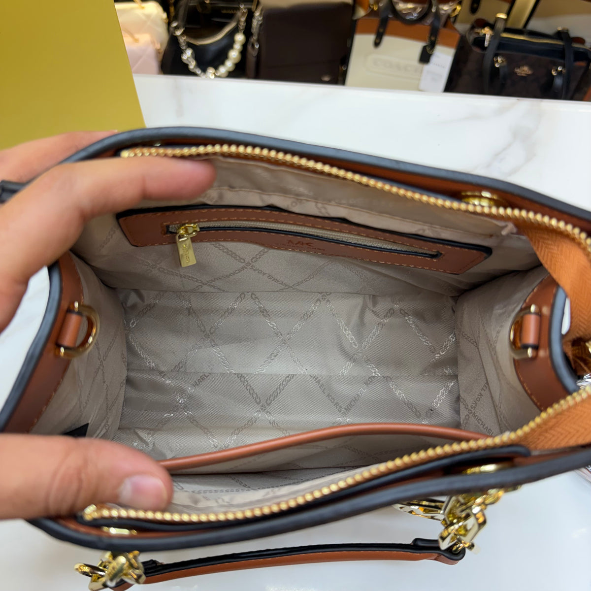 MK Cynthia Satchel - Coffee