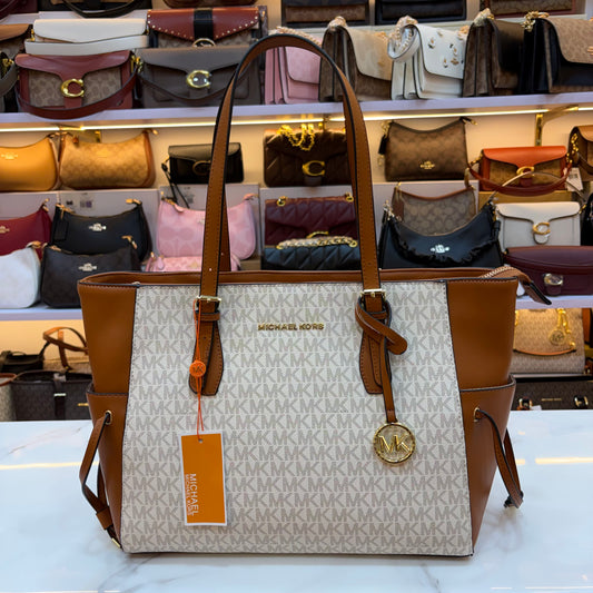 MK45 Tote Bag - Tan White