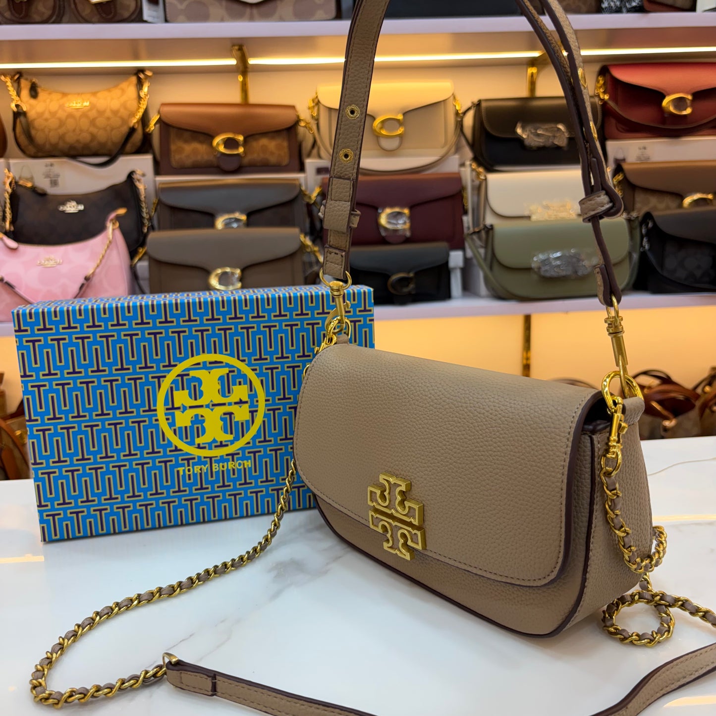 TB Britten Convertible Crossbody Bag - Mouse Colour