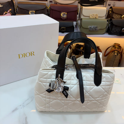 CD Toujours Vertical Tote Bag - White & Black