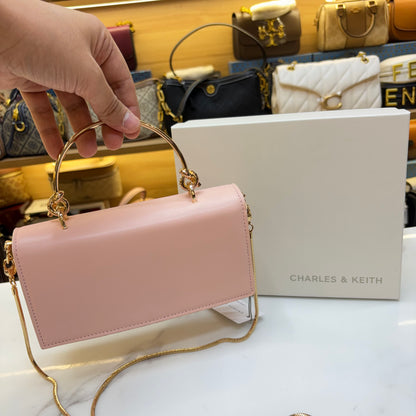 CNK Kristine Sculptural Handle Handbag - Light Pink