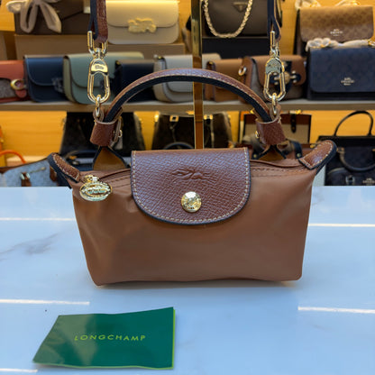 Longchamp - Le Pliage XS Crossbody Bag - Tan Brown