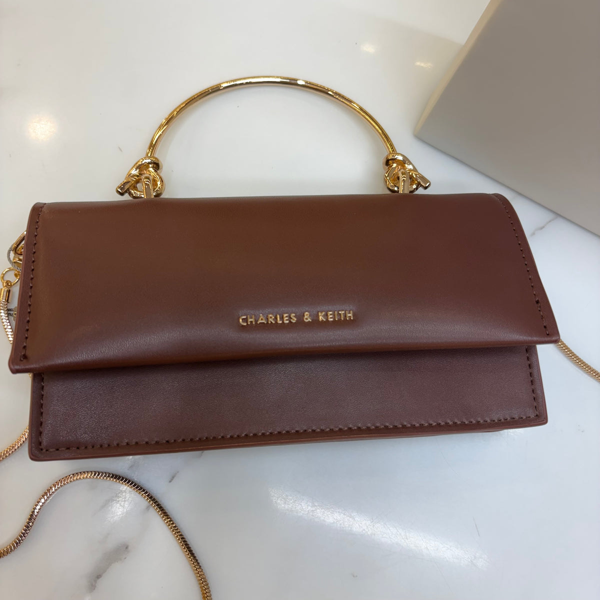 CNK Kristine Sculptural Handle Handbag - Wineberry Red