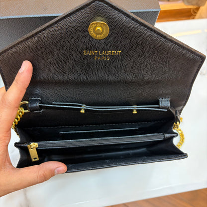 YSL Cassandre Wallet on Chain - Black
