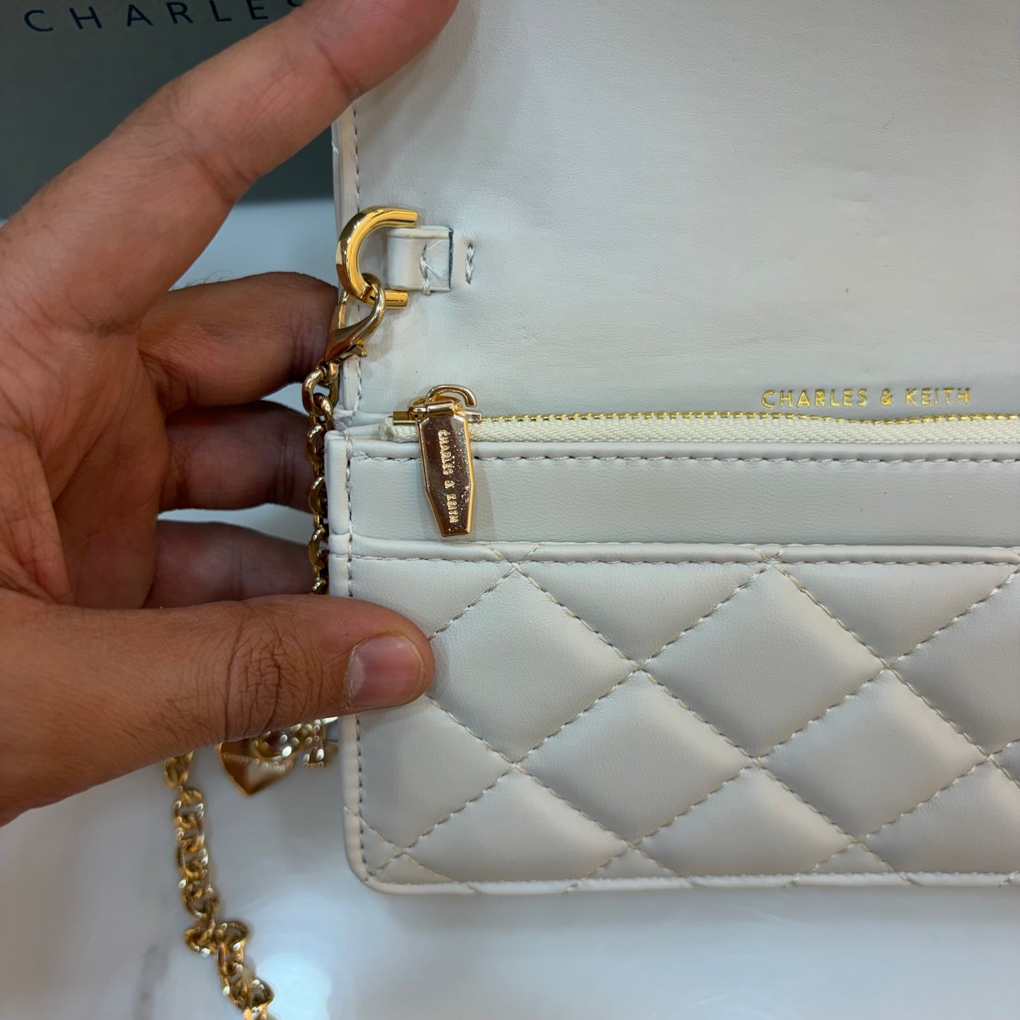 CNK Arrietty Quilted Sling Bag - White