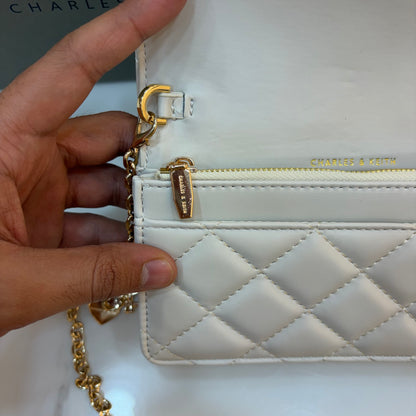 CNK Arrietty Quilted Sling Bag - White