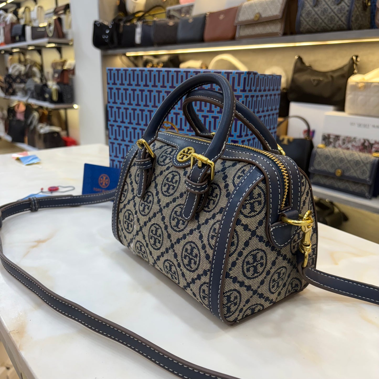 TB Monogram Speedy - Blue Colour