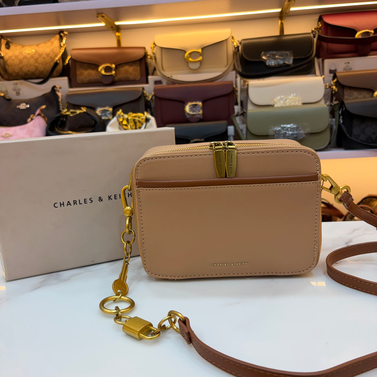 CNK Crossbody Bag - Beige