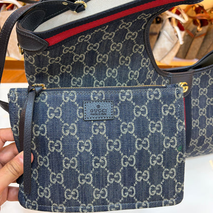 GG Giglio Large Tote Bag - Denim Canvas