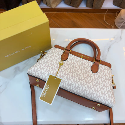 MK Satchel - White Tan