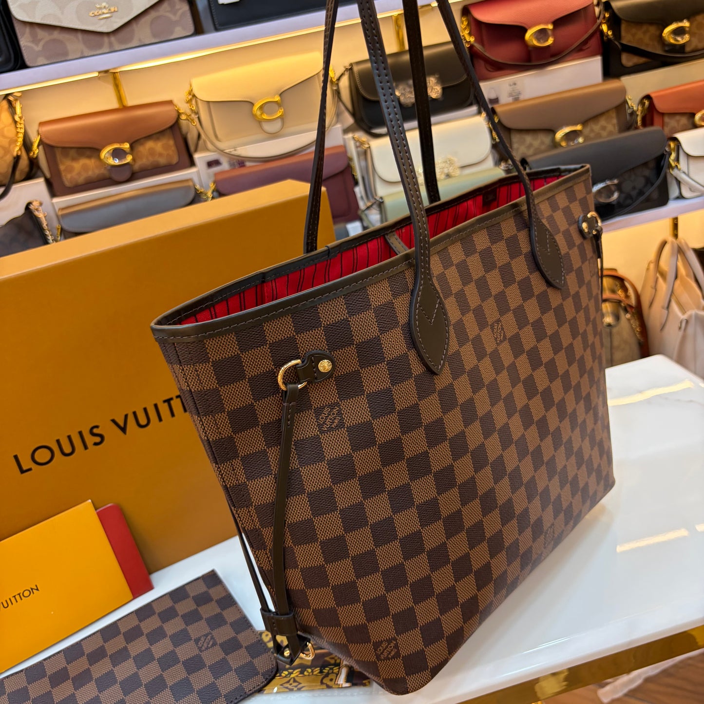 LV Neverfull MM Tote Bag - Double Box