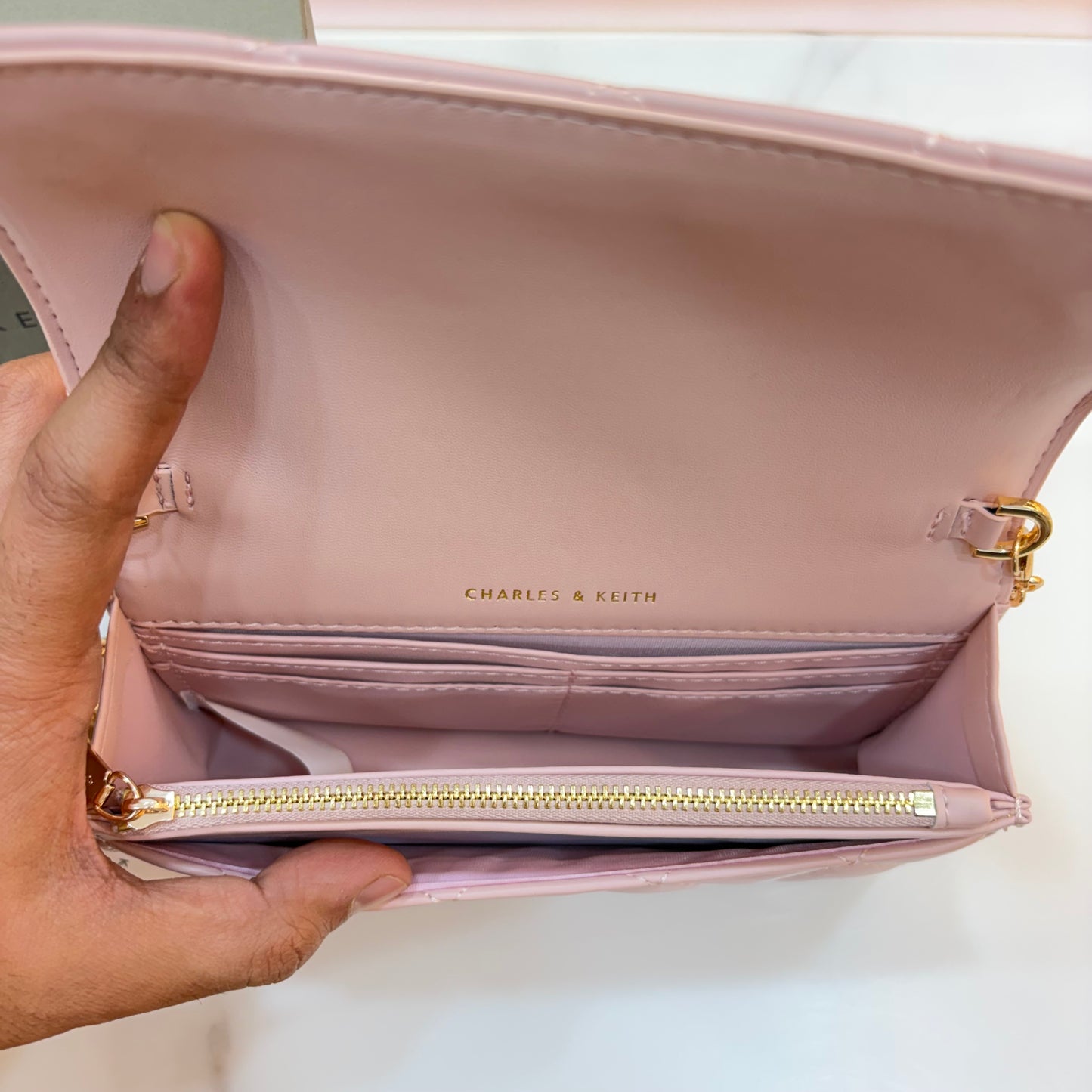 CNK Arrietty Quilted Sling Bag - Pink