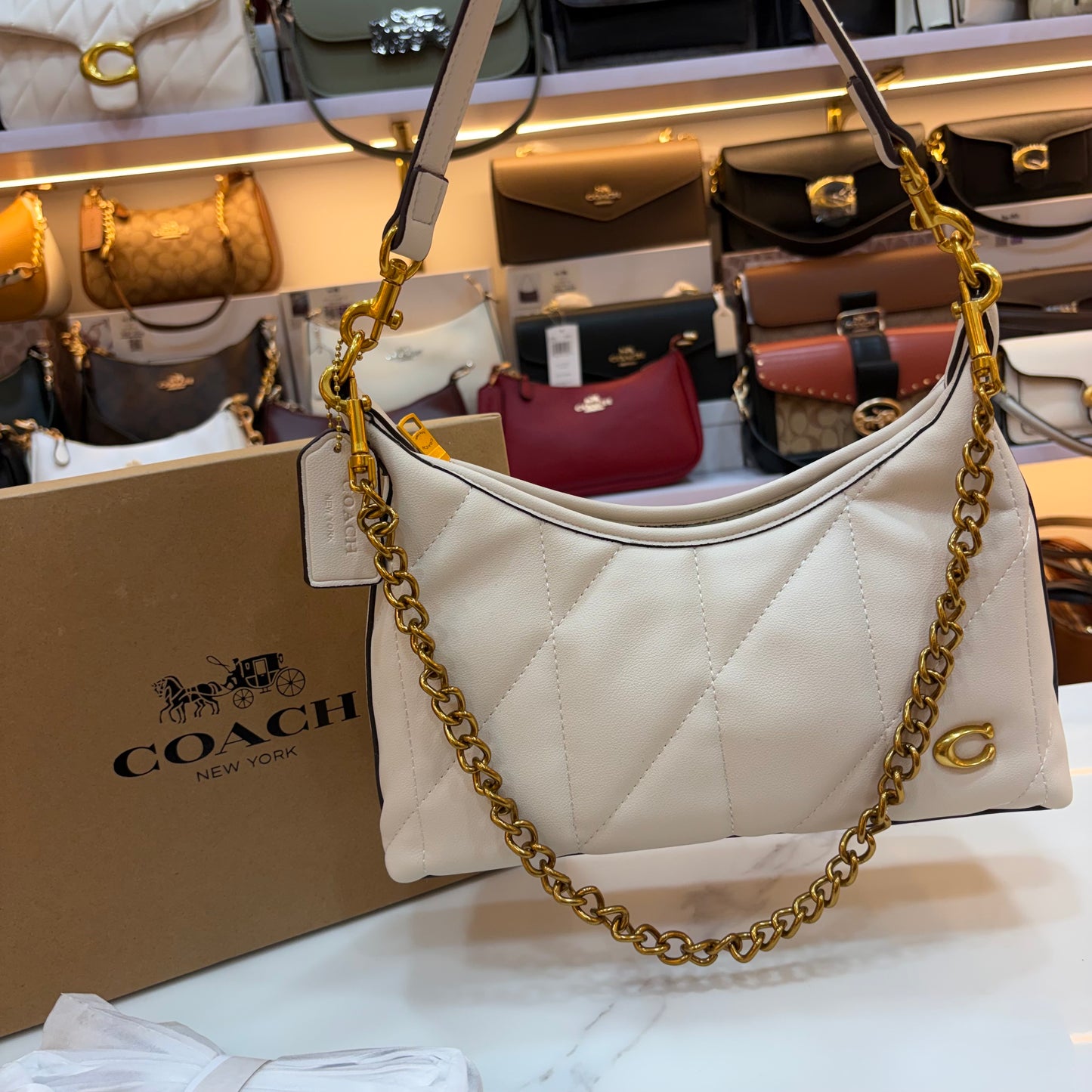 COCH JULIET Soft Quilted Handbag - White