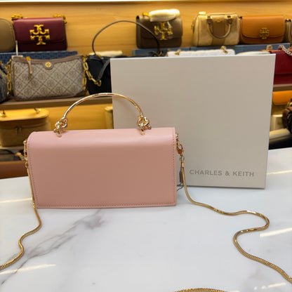 CNK Kristine Sculptural Handle Handbag - Light Pink