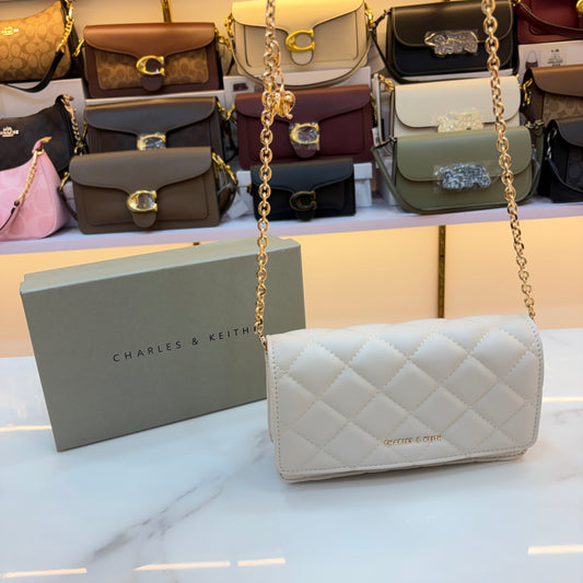 CNK Arrietty Quilted Sling Bag - White