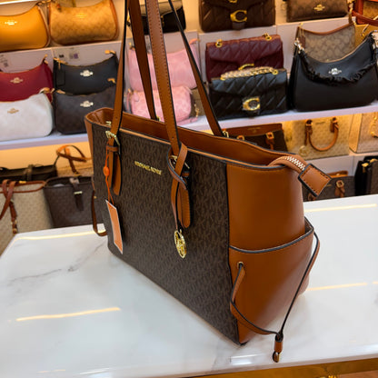 MK Gilly Large Drawstring Tote - Tan Brown