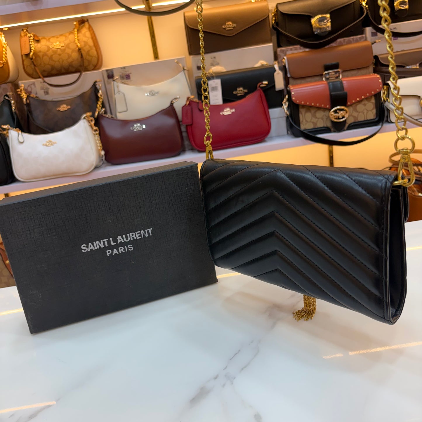 YSL Clutch Sling - Black