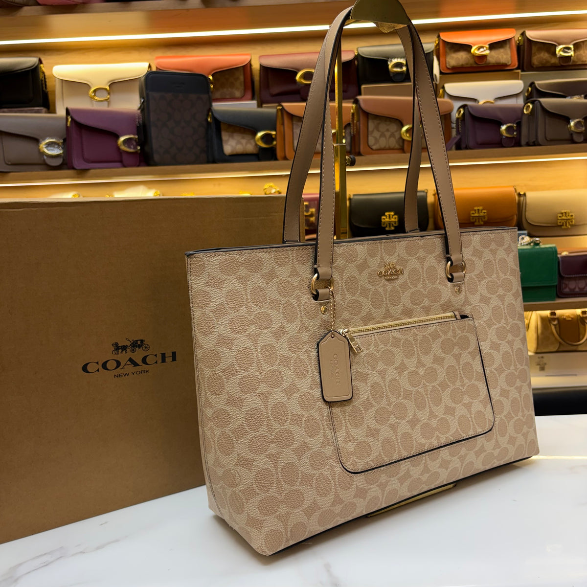Coch Station Tote Bag - Beige (Ultra Premium With Box)