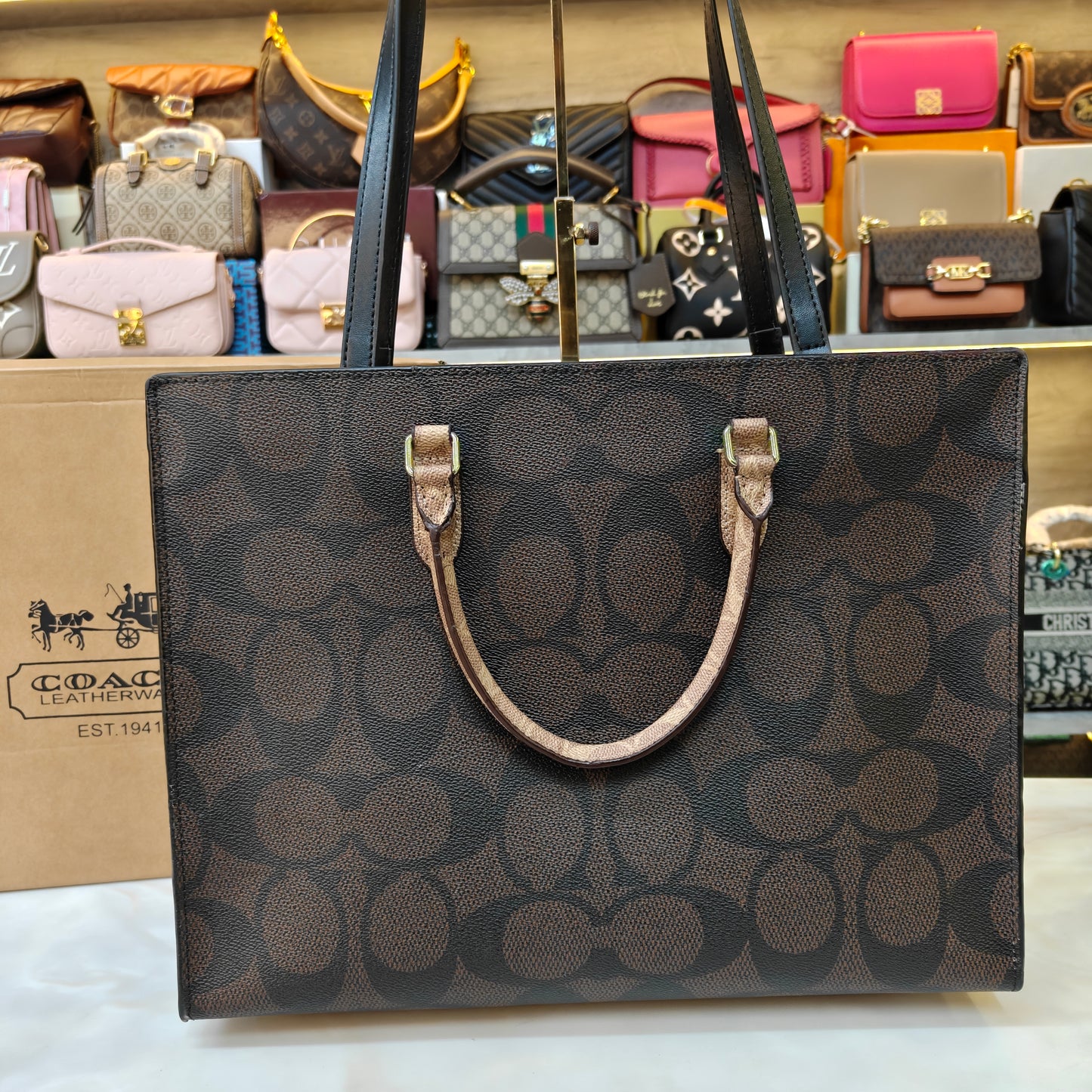 CH Maggie Tote Bag Ultra Premium with Box (Chocolate)