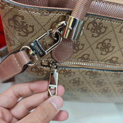 GUESS72 Satchel Bag - Designer Beige