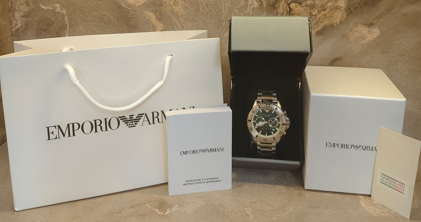 EA Stainless Steel Analog Green Dial Men's Watch