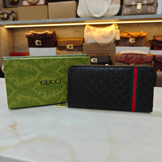 GG - Signature Black Long Wallet