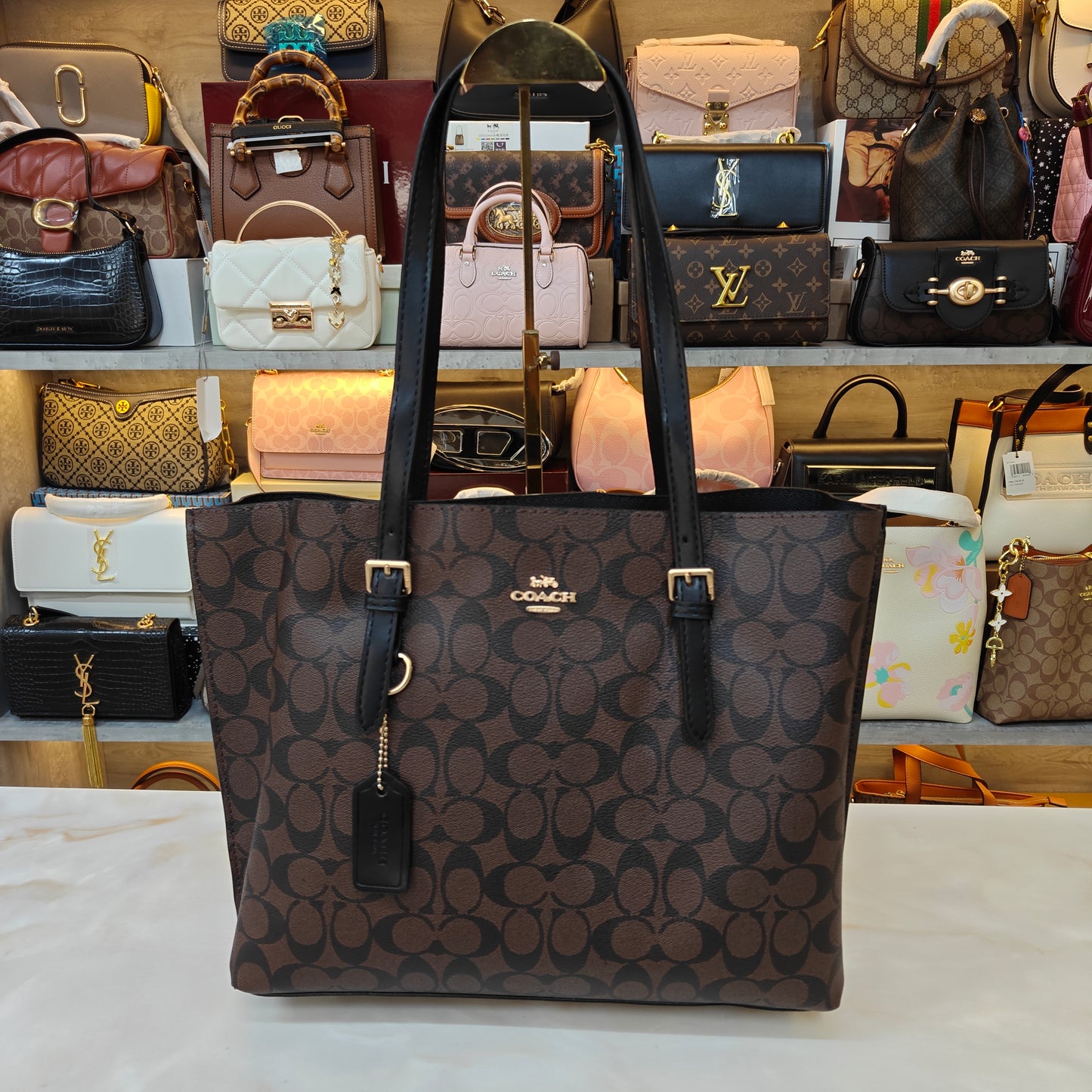 CH Mollie 3 Partition Tote Bag - Coffee