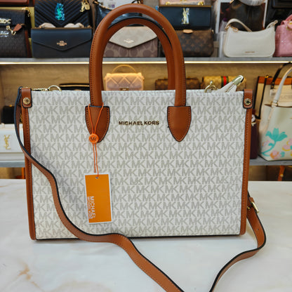 Mk Mirella Tote - Tan White