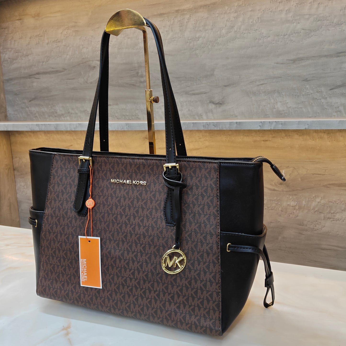 MK55 - 3 Partition Tote Bag (Large) ( Coffee Black Colour)