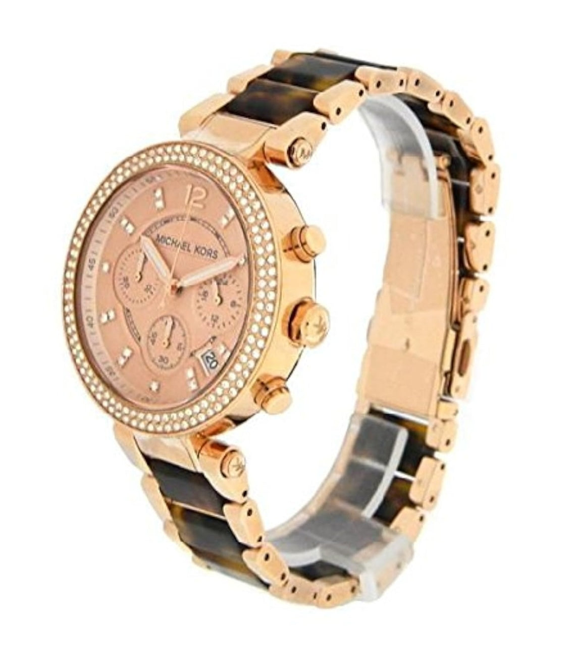 MK Parker Chronograph, Tortoise Rose Gold, Chronograph, Women's, Analog Watch, Bracelet Type