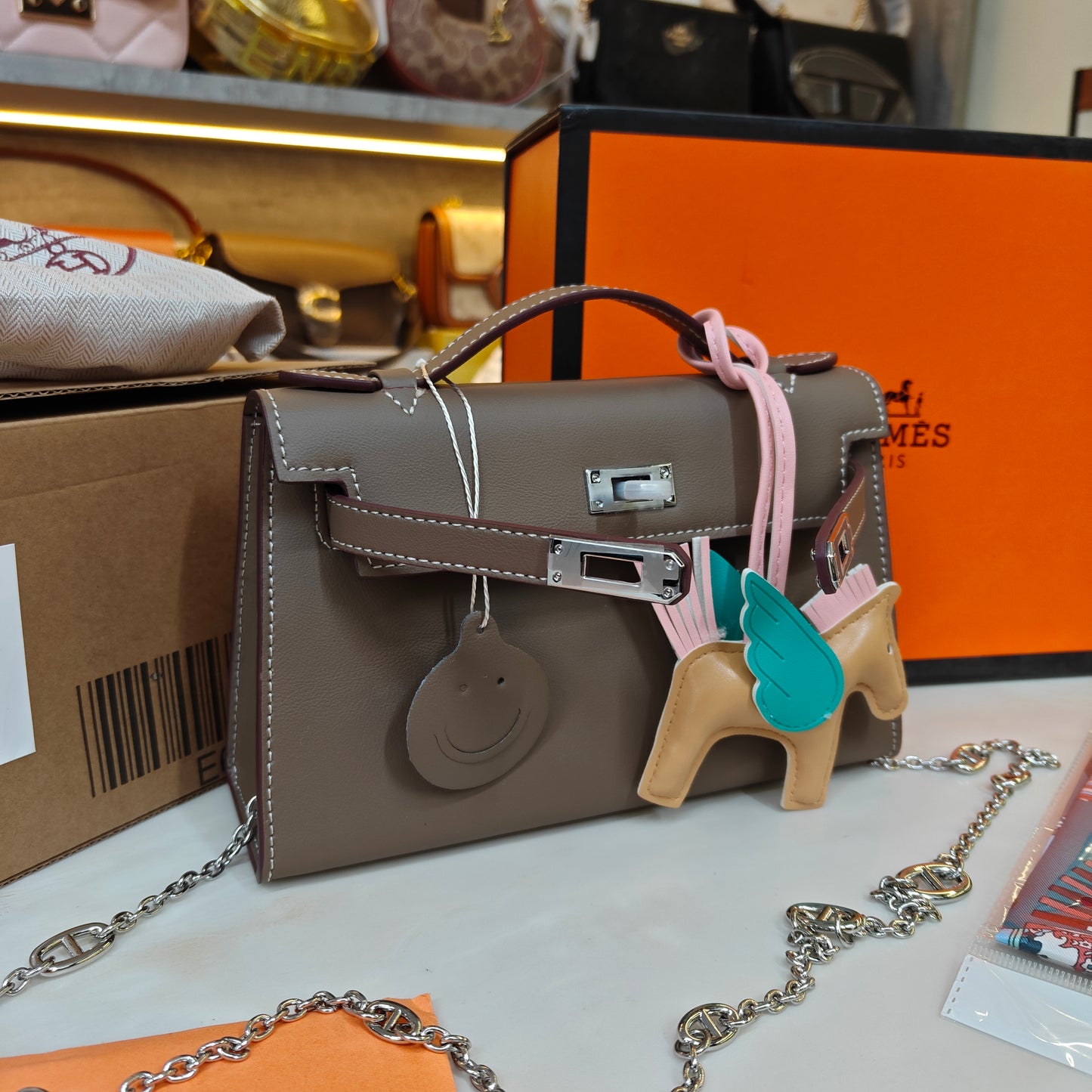 HRMS Mini Kelly- Grey (Ultra Premium Double Box)