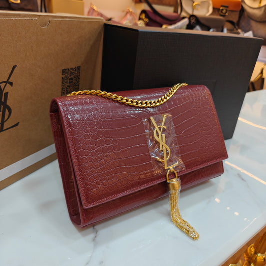 YSL Kate Croco - Wine (Ultra Premium)