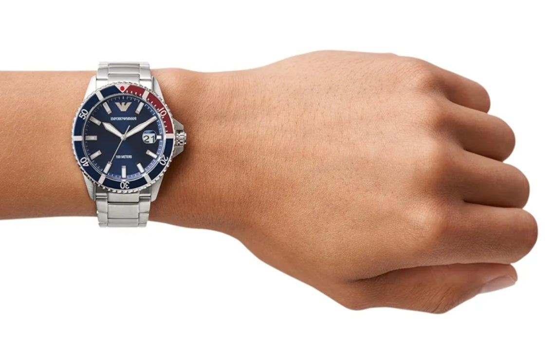 E A Analog Blue Dial Men's Watch