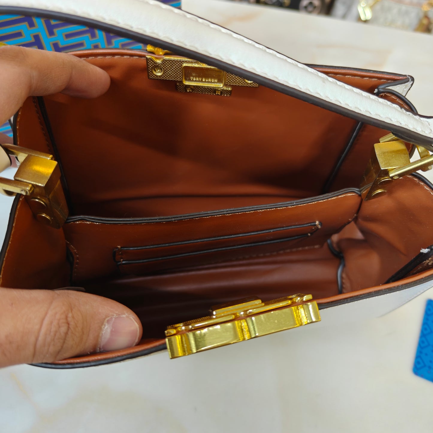 TB Mini Satchel - White