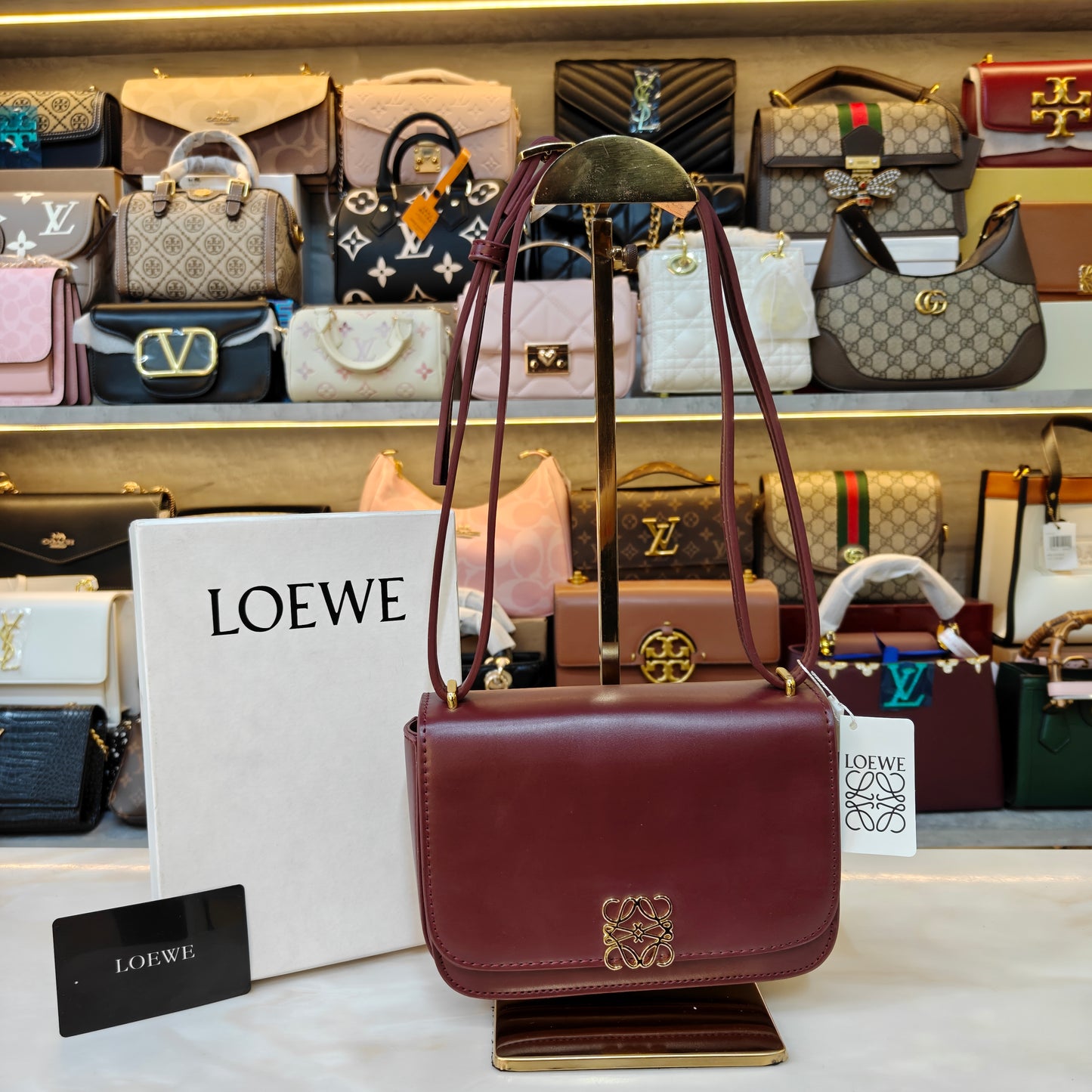 LW Goya Silk Handbag - Wine (Ultra Premium)