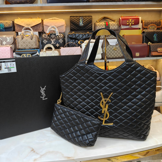 YSL Maxi Shopping Bag (Black) (Without Box)