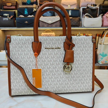 Mk Mirella Tote - Tan White