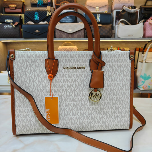Mk Mirella Tote - Tan White