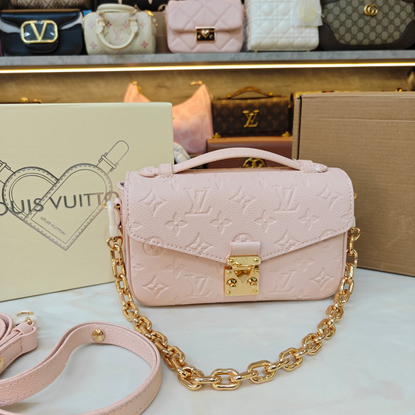 LV559 Shoulder/Sling Bag - Ultra Premium Double Box (Pink)