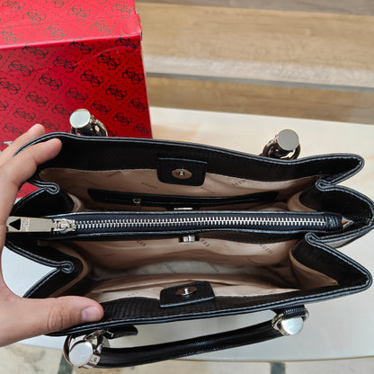 GUESS72 Satchel Bag - Designer Black