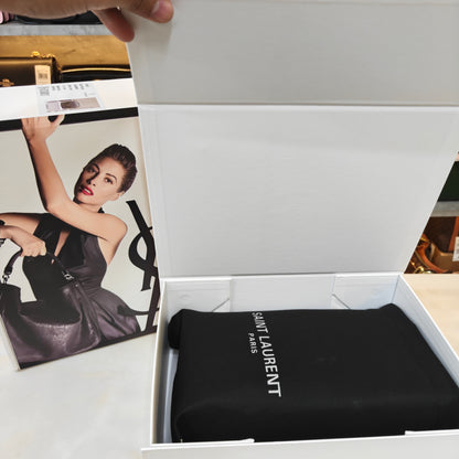 YSL College Medium Matelassé V-Flap Crossbody Bag - Black (Ultra Premium Double Box)