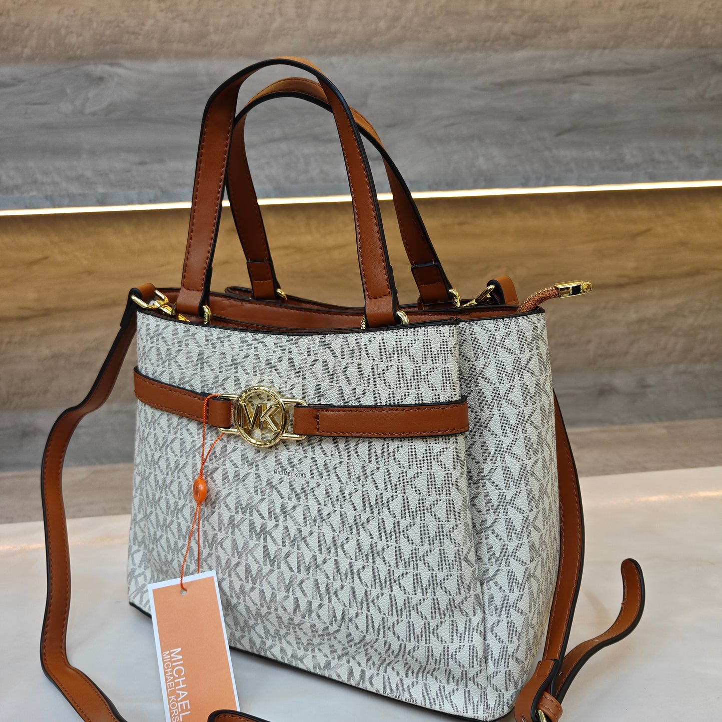 MK45 - Satchel Bag (Tan White)