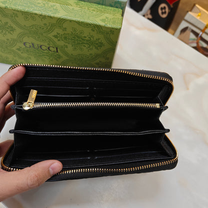 GG - Signature Black Long Wallet
